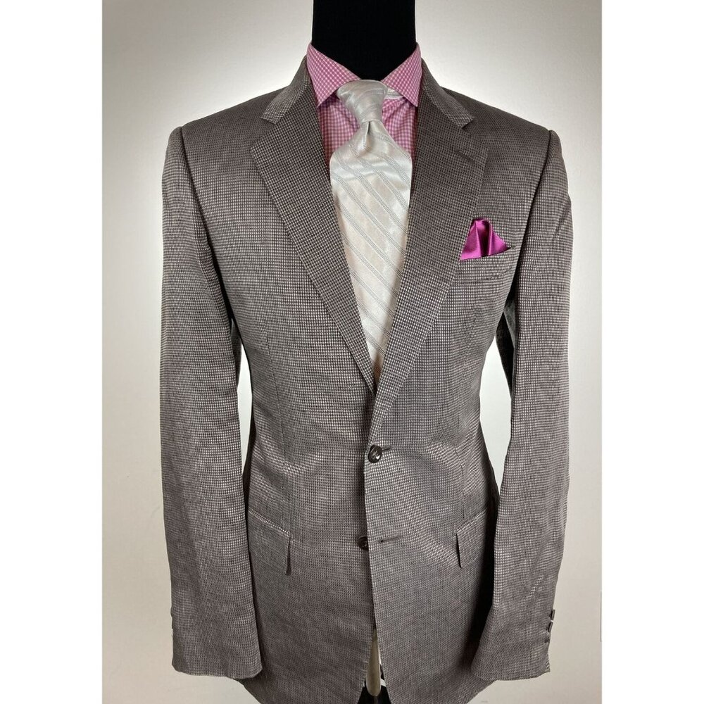 $2695.00 ARMANI Black Label Italian 70% Linen Modern 2Btn Sport Jacket 42L 42 L